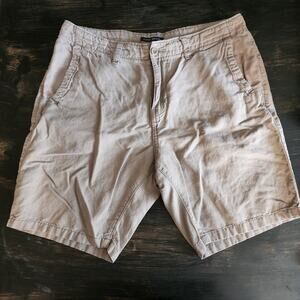 Lucky Brand Shorts Mens 34 Khaki Linen Cotton Drawstring Summer Casual